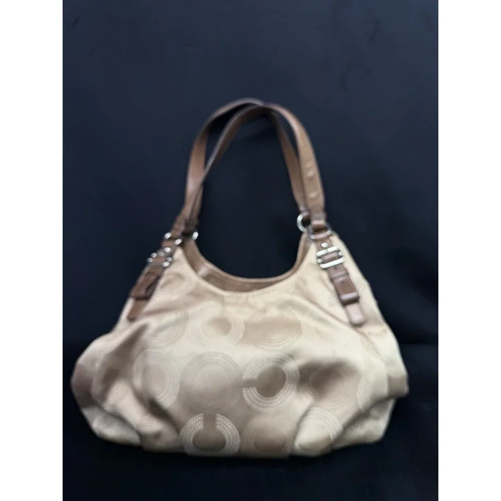 Coach Madison Signature Collection Dotted OP Maggie Taupe Y2K Hobo Slouch 2010